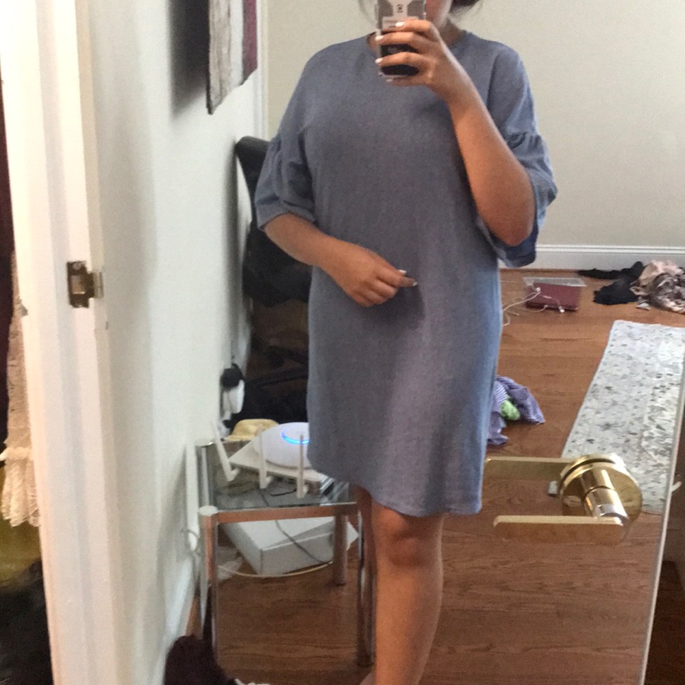 ZARA Blue and White striped dress - Picture 4 of 6